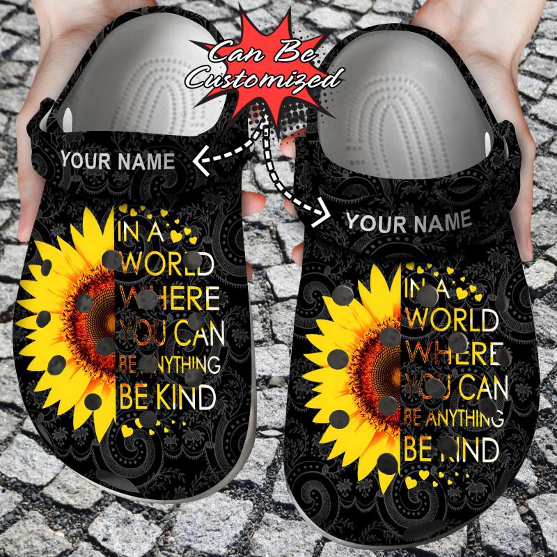 Breathable And Customized Sunflower Clogs, Available Sizes For Kids And Adults