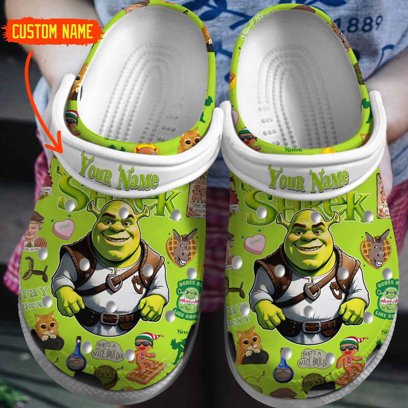 Customized And Soft Shrek Clogs, Clogs Unisex-Adult Classic Printed