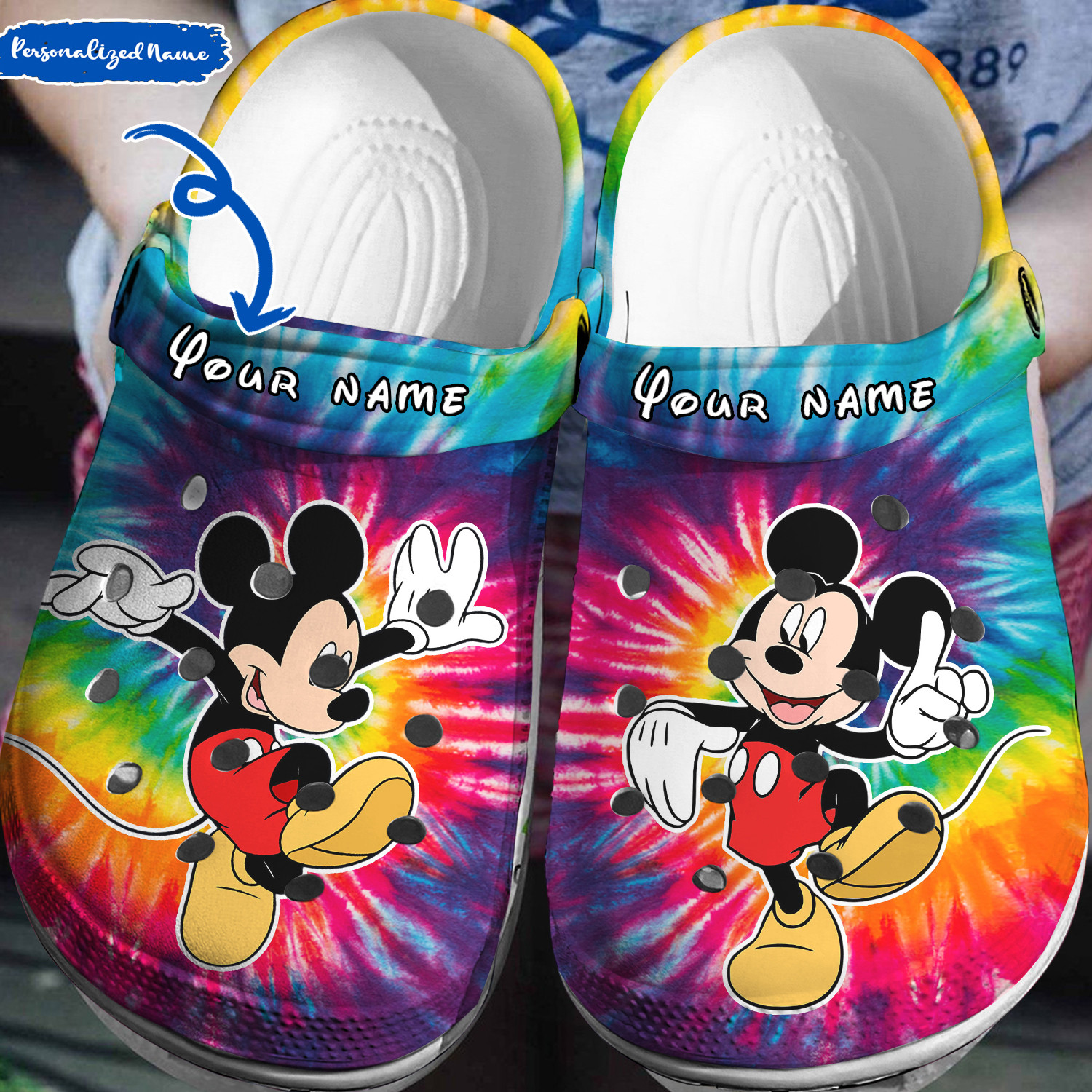 Customized Mickey & Minnie Mouse Clogs, Available Sizes For Kids And Adults