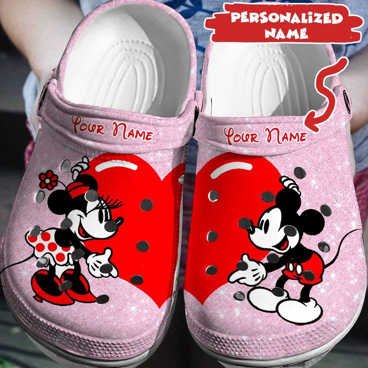 Cute And Safety Mickey Mouse and Minnie Mouse Lovers Clogs Crocband, Perfect Footwear For Family