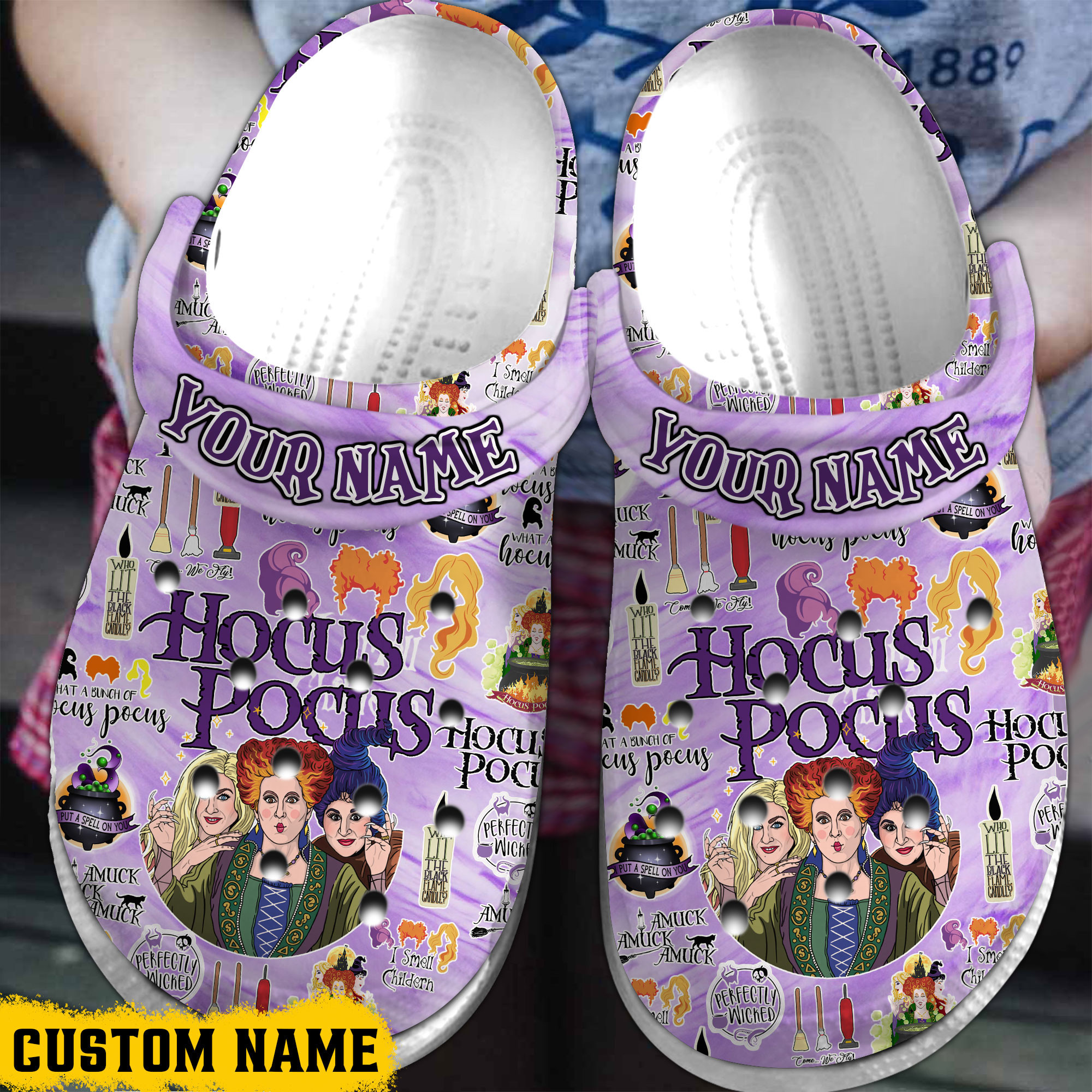 Fluffy And Non-slip Hocus Pocus Movie Clogs Crocband, Suitable for outdoor activity