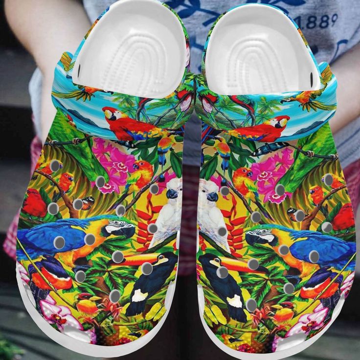 Lightweight And Lined Tropical Clogs, Shop Now For A Special Discount