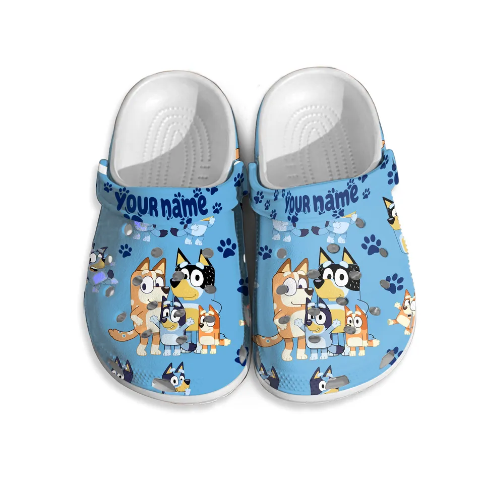 Personalized Bluey Family Cute Clogs, Lightweight And Comfortable For Outdoor Activity