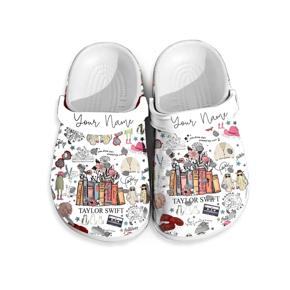 Personalized Clogs Singer Taylor Swift Classic White Clogs, Buy More Save More