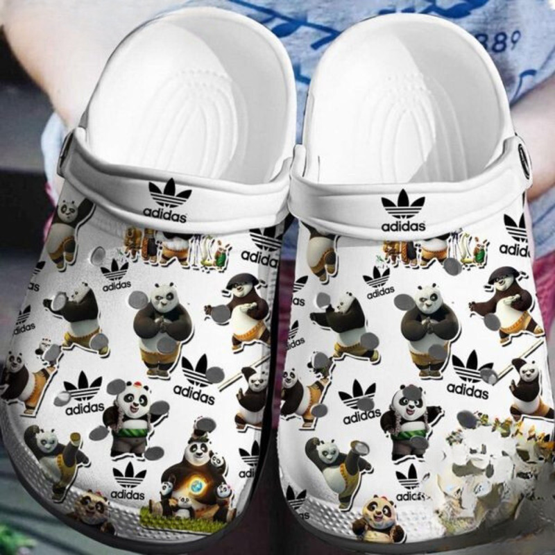 So Cute Kungfu Panda Clogs, Unisex White Clogs