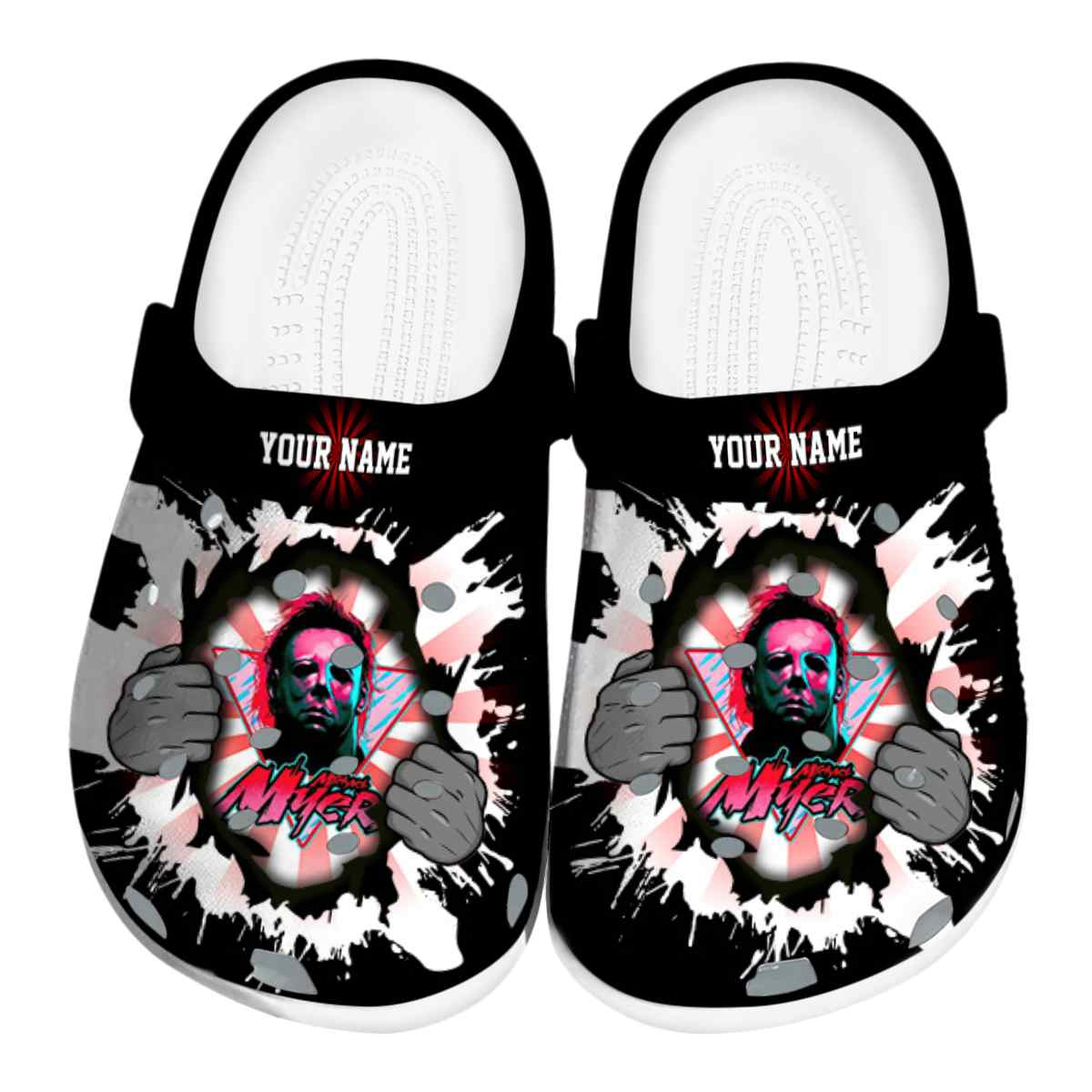 Cool And Customized Clogs Michael Myers Black Clogs, Shop Now For The Best Price!