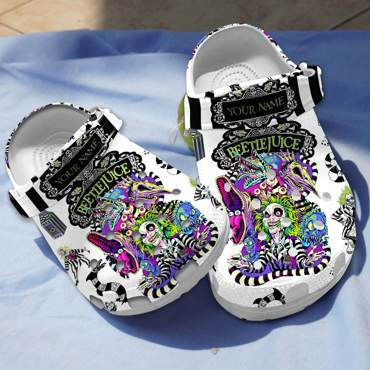 Custom Name Clogs Beetlejuice Movie Unisex Flip-flop, Soft And Comfortable For Outdoor Activity!