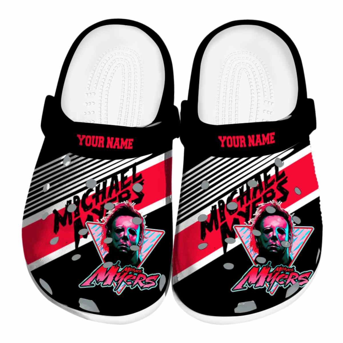 Customized And Unique Clogs Michael Myers Design Black Clogs, The best Halloween Gift idea