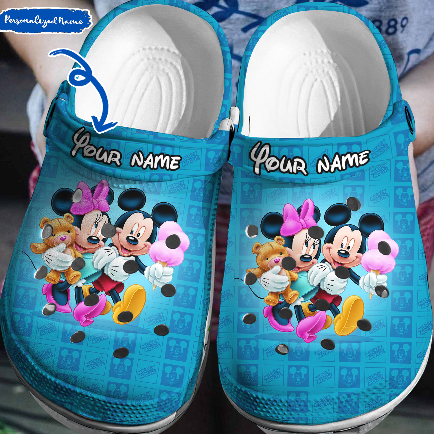 Customized Mickey & Minnie Mouse Clogs, Clogs Unisex-Adult Classic Printed