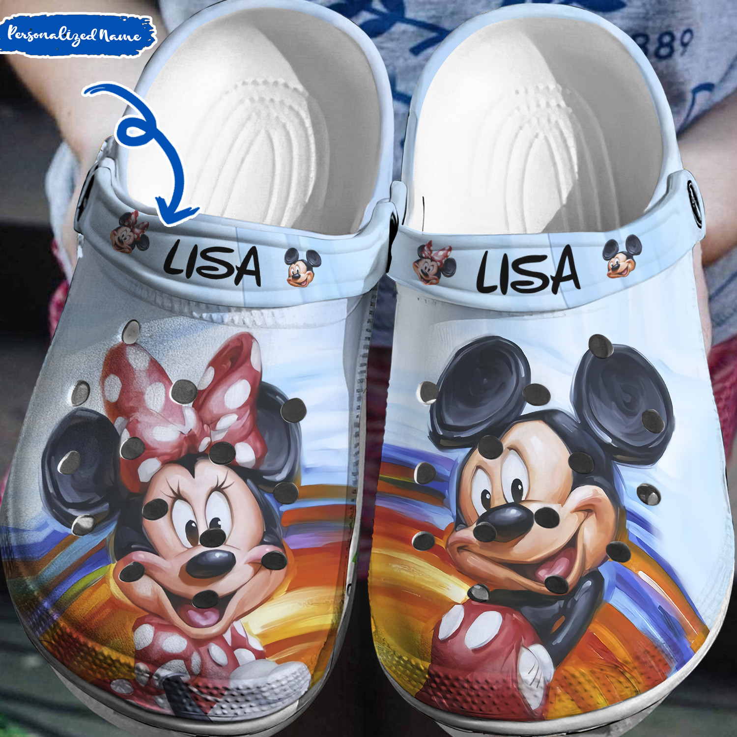 Customized Mickey & Minnie Mouse Clogs, Ideal Gift For Men And Women