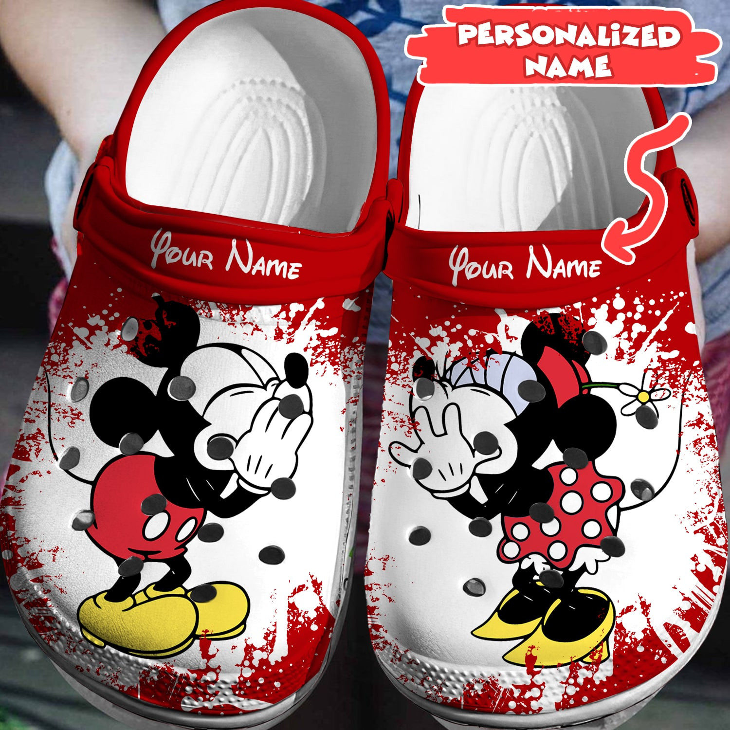 Customized Mickey & Minnie Mouse Clogs, Ideal Gift For Men And Women