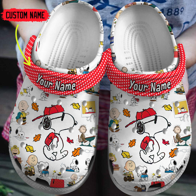 Customized Snoopy Clogs, Available Sizes For Kids And Adults