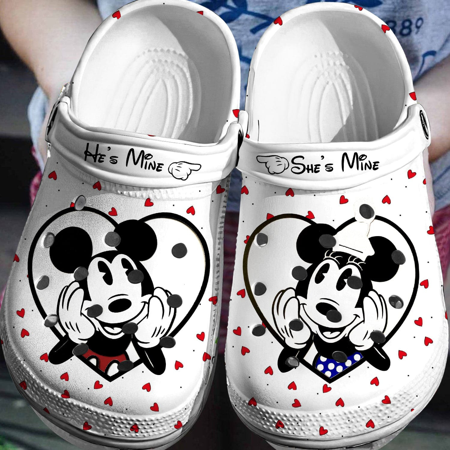 Customized Mickey & Minnie Mouse Clogs, Clogs Unisex-Adult Classic Printed