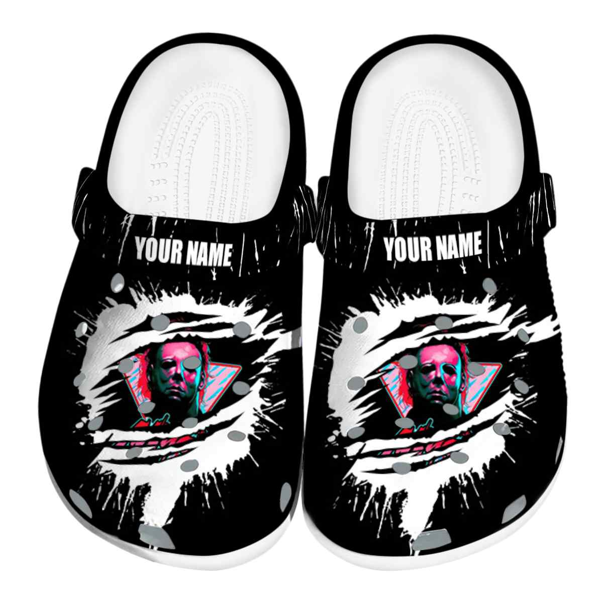 Unisex Black Color Clogs Michael Myers Supervillian Clogs, Creative Shoes for supreme Comfort