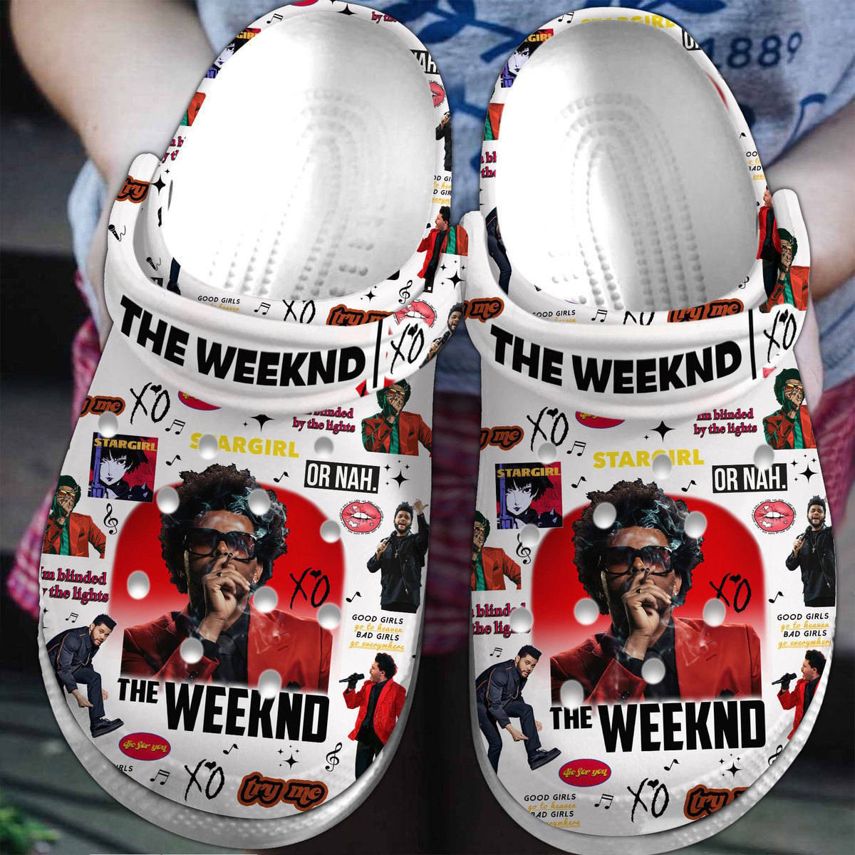 Fashionable & Soft Clogs The Weeknd - Abel Tesfaye White Clogs, Clogs Unisex-Adult Classic Printed