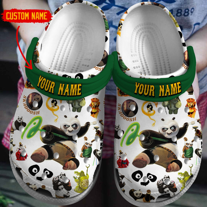 Personalized Kungfu Panda Cartoon Clogs For Kids & Adults, Shop Now!