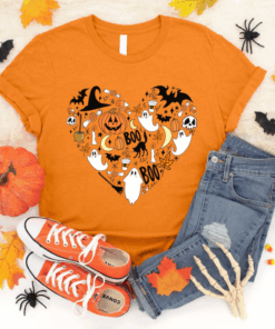 Big Heart Love For Halloween T-Shirts, Best Halloween Gift