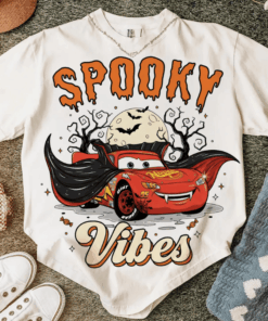 Lightning McQueen Spooky Vibes Halloween T-Shirts