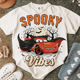 Lightning McQueen Spooky Vibes Halloween T-Shirts