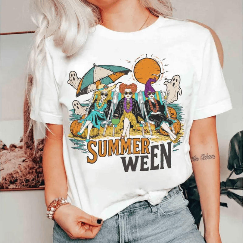 Be Summer Ween With Hocus Pocus Ladies Halloween T-Shirts