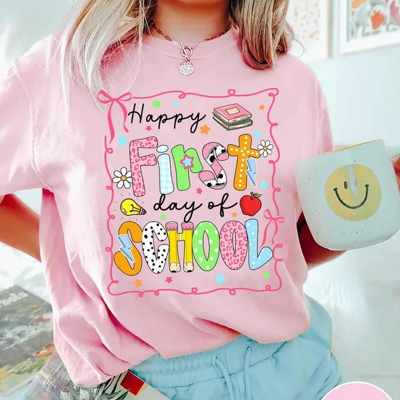 Beautiful Back To School Colorful T-Shirt Available Sizes For Kids & Adults