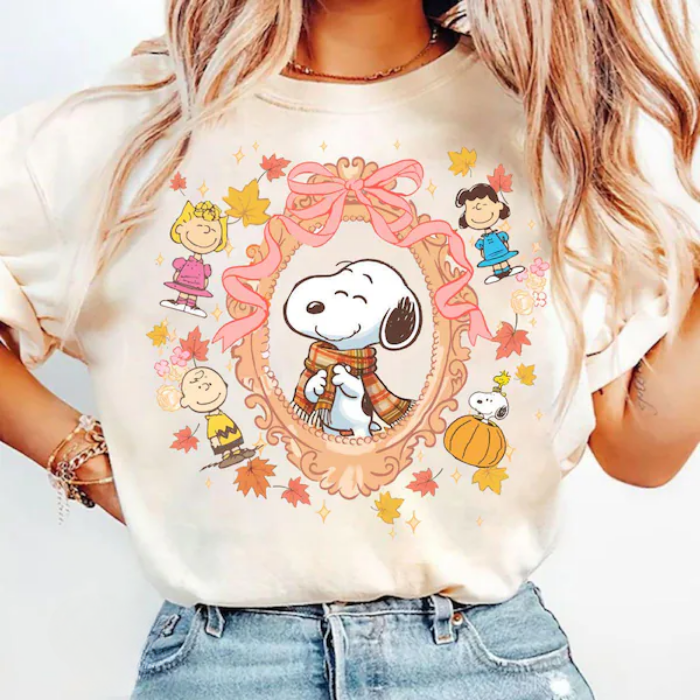 Blissful Snoopy Thanksgiving Halloween Autumn T-Shirts