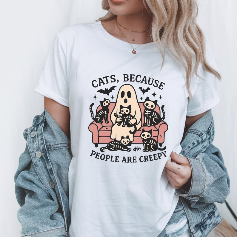 Cats, Because People Are Creepy Halloween Style T-Shirts