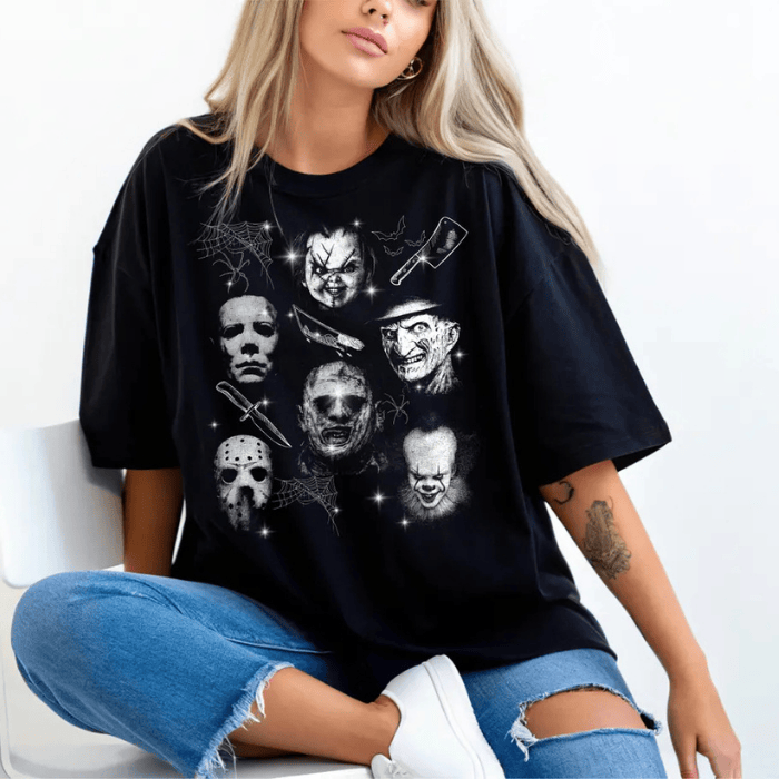 Classic Horror Movie Characters Halloween T-Shirts