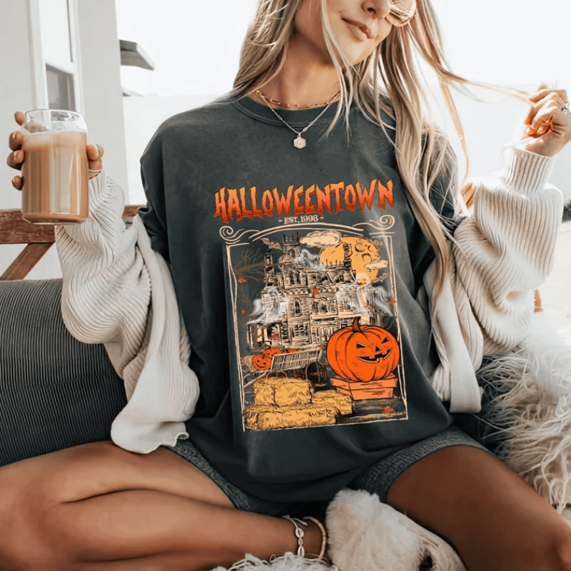 Classic Scary Halloween Town T-Shirts Fast Shipping Worldwide