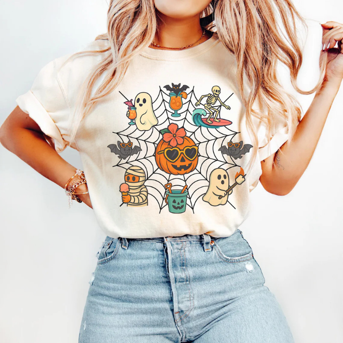 Colorful Summerween Tricky Monster Halloween T-Shirts