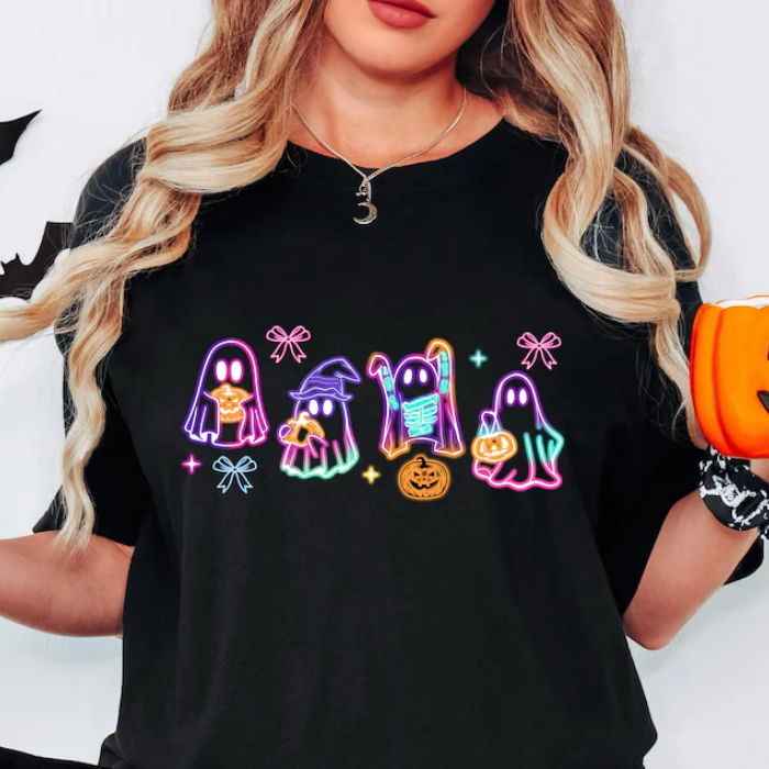 Cute Boo Ghost Color Your Halloween Style T-Shirts