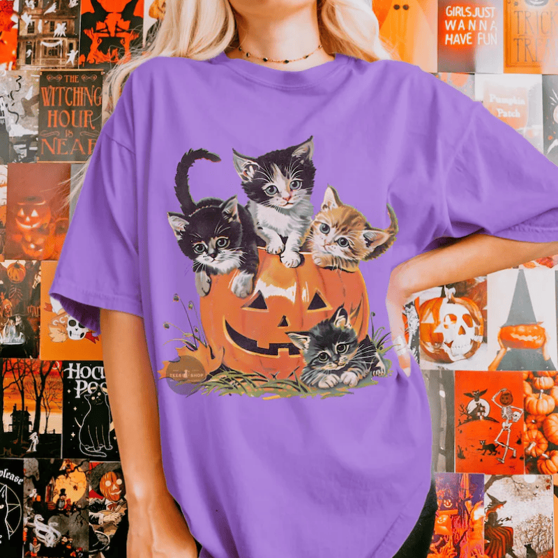 Cute Lovely Little Kittens Halloween T-Shirts