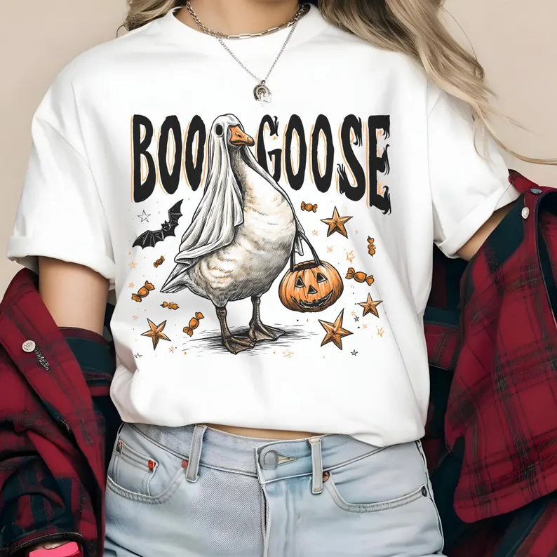 Cute Spooky Boo Goose Trick Or Treat Halloween T-Shirts