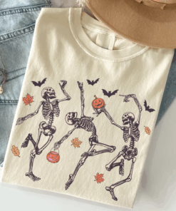 Skellington Trio Dancing Celebrating Halloween T-Shirts