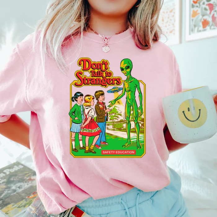 Don't Talk To Strangers Scary Alien Halloween T-Shirts