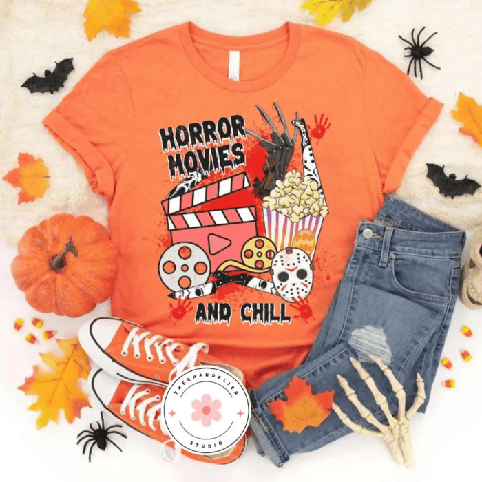 Dramatic Horror Movies And Chill Halloween T-Shirts