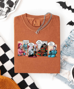 Funny Picture Of Horror Characters Halloween T-Shirts Fast Shipping Worldwide