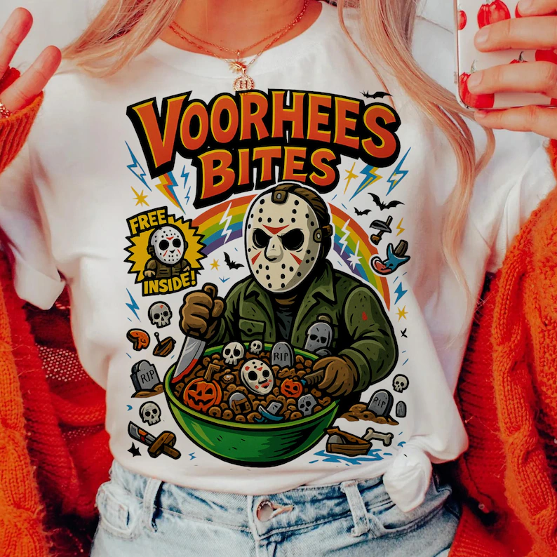 Funny Design Voorhees Bites Halloween Horror Movie T-Shirts
