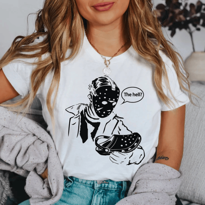 Funny Horror Jason Voorhees Loves Clogs Halloween T-Shirts