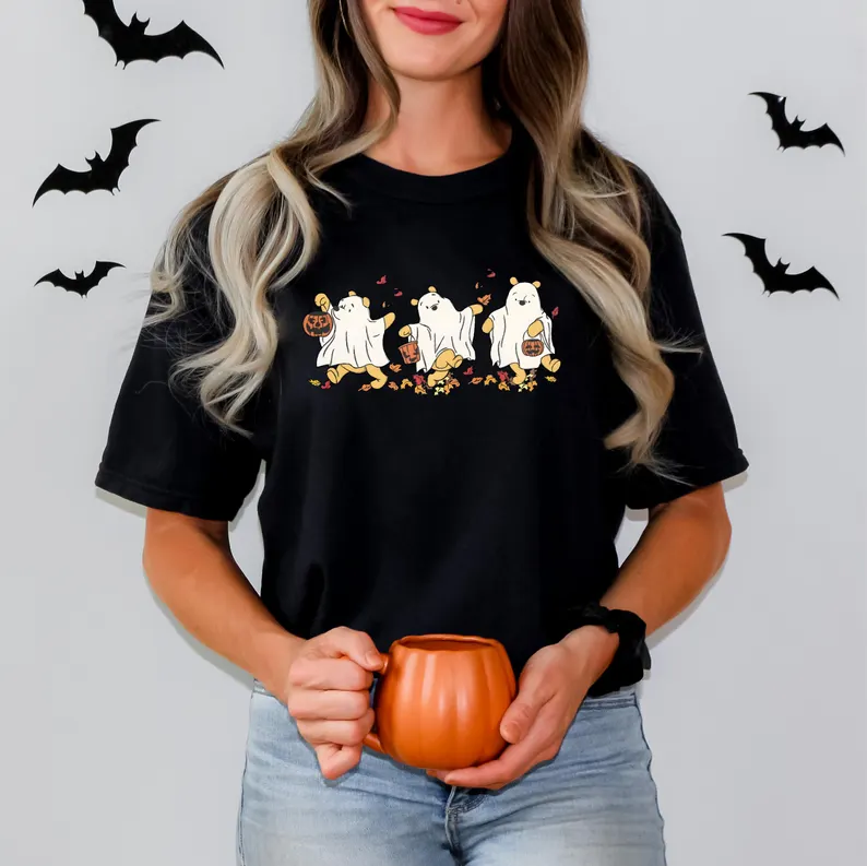 Funny Trick Or Treat Halloween Winnie The Pooh Cartoon T-Shirts