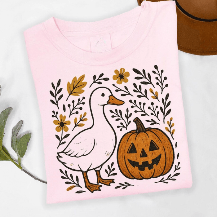 Goose And Pumpkin Halloween T-Shirts