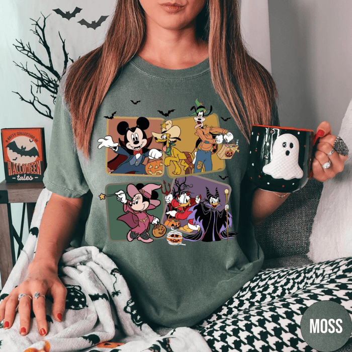 Halloweeen Playful Trick Or Treat Disney Mickey Mouse T-Shirts
