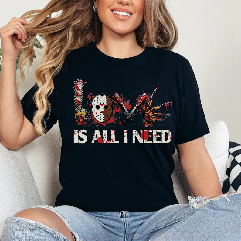 Horror Love Is All I Need Halloween T-Shirts