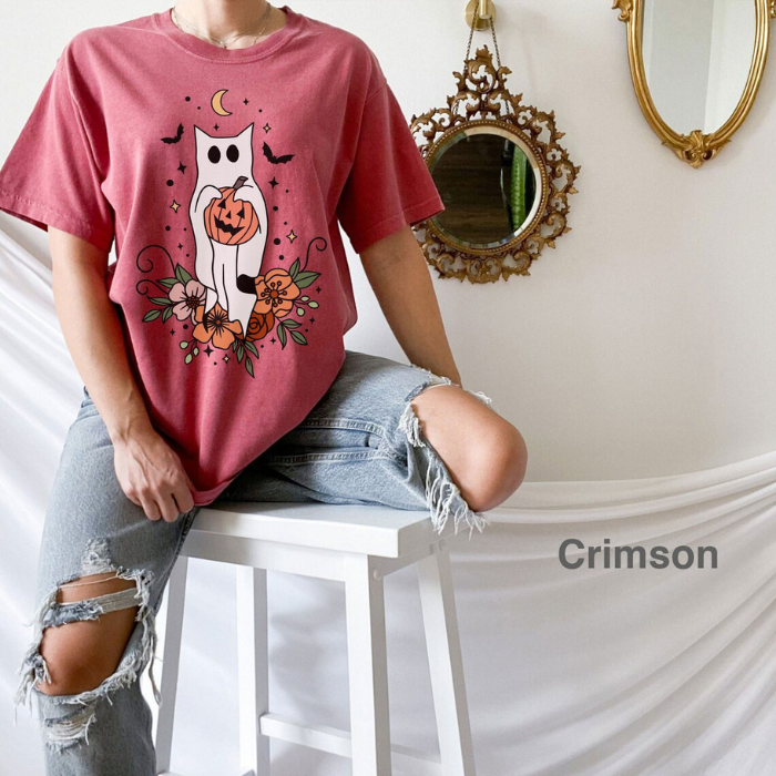 Just A Cat Ghost Love Halloween T-Shirts