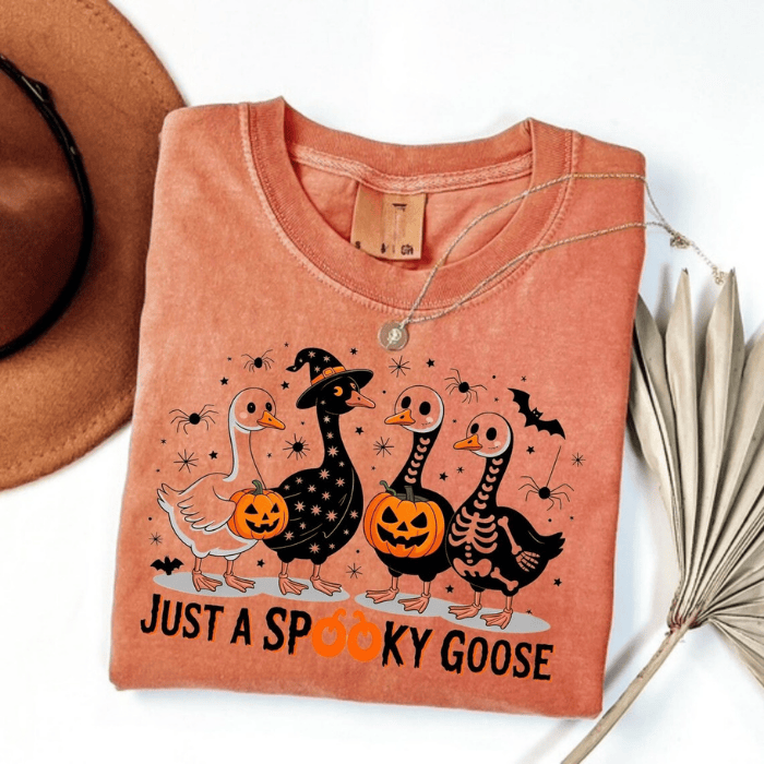 Just A Spooky Goose Funny Halloween T-Shirts