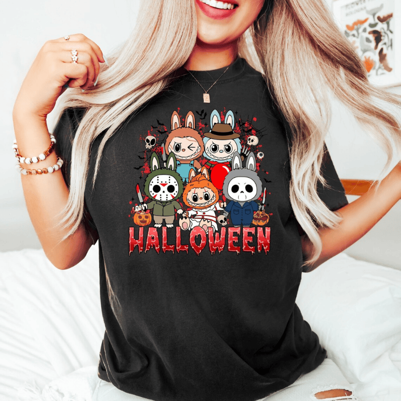 Just Labubu Play Trick Or Treat At Halloween T-Shirts
