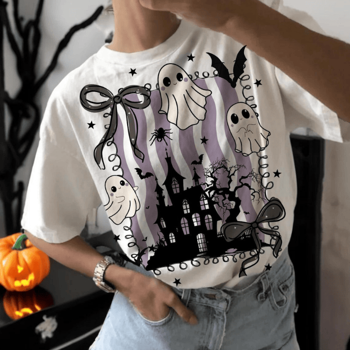 Lovely Cutie Ghost Halloween Night T-Shirts