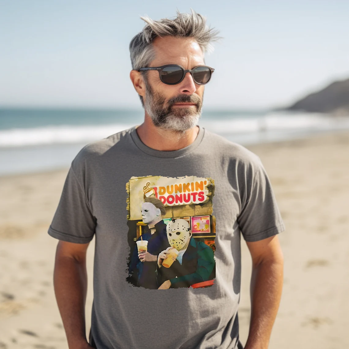Michael Myer & Jashon Voorhees Love Dunkin Donut Funny Halloween T-Shirts Idea