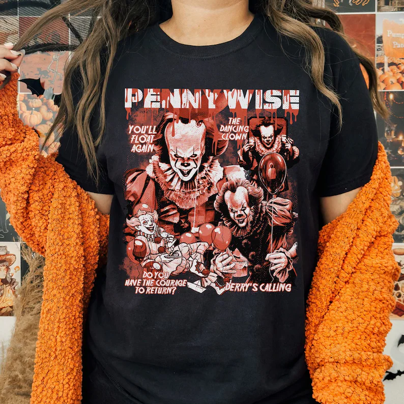 Penny Wise IT Horror Movie T-Shirts Ideal Gift for Halloween