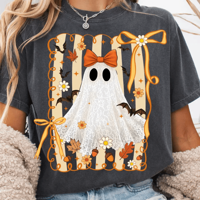 Pretty Veil Ghost Halloween T-Shirts